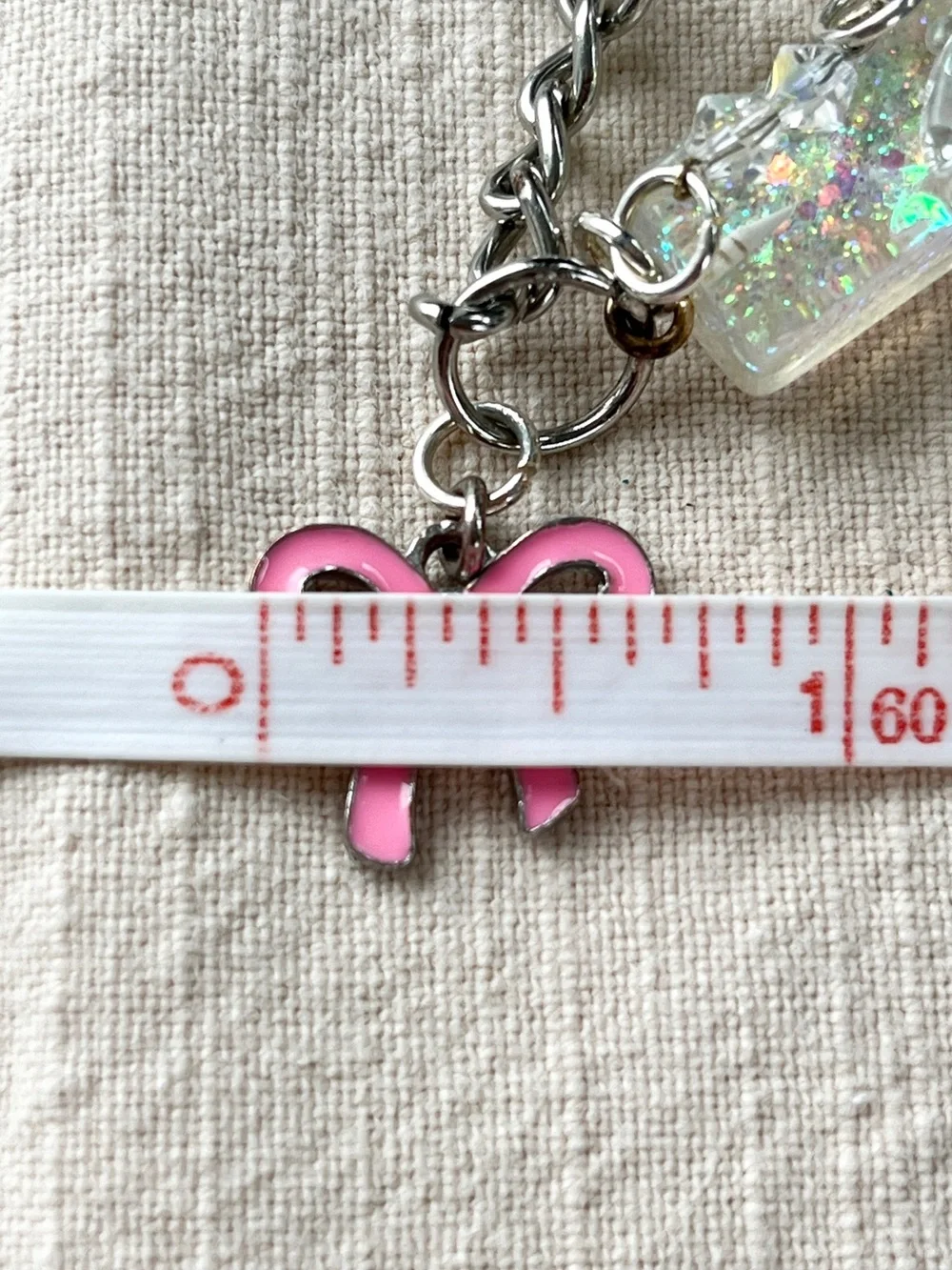 🦋 'L' Glitter Letter Keychain & Bag Charm with 🎀 Bow & Butterfly Accents